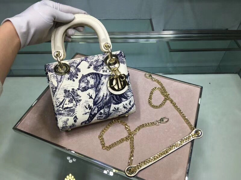 Luxury DiorToile De Jouy Mini Lady Luxury DiorBag With Chain