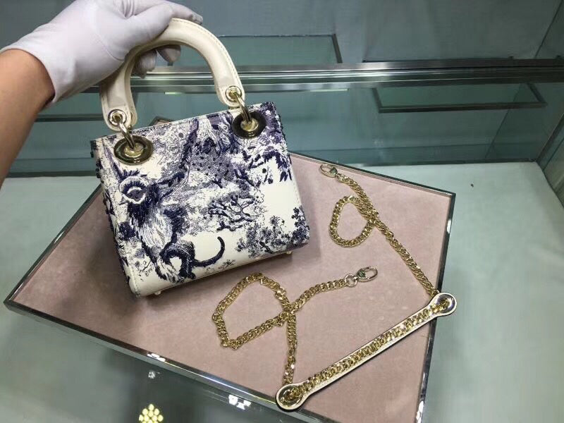Luxury DiorToile De Jouy Mini Lady Luxury DiorBag With Chain