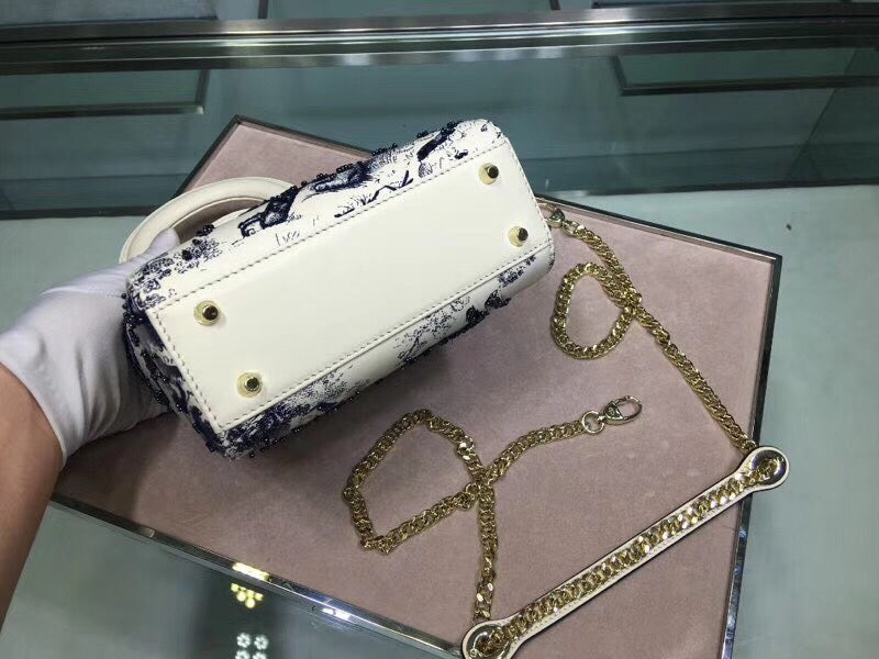 Luxury DiorToile De Jouy Mini Lady Luxury DiorBag With Chain