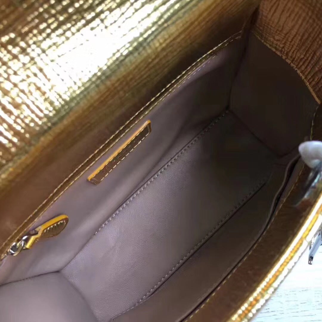 Luxury DiorMy Lady Luxury DiorBag In Gold Grained Calfskin