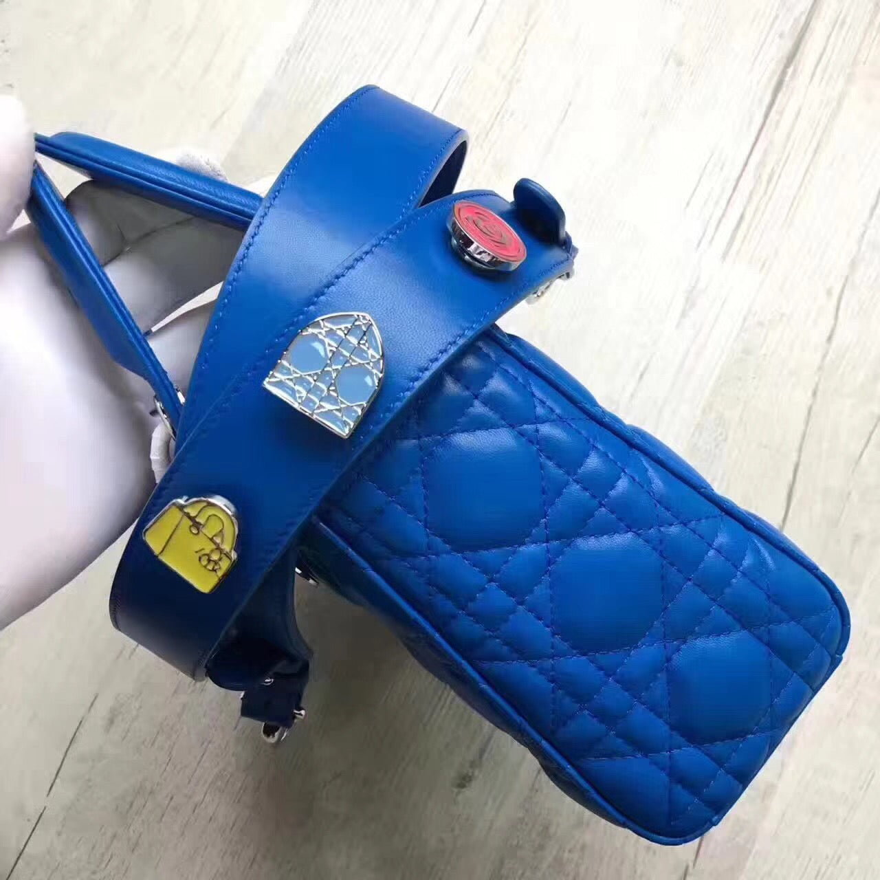 Luxury DiorMy Lady Luxury DiorBag In Blue Lambskin