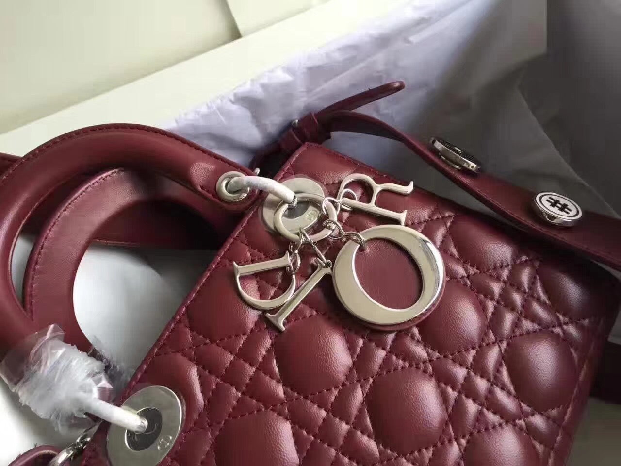 Luxury DiorMy Lady Luxury DiorBag In Bordeaux Lambskin