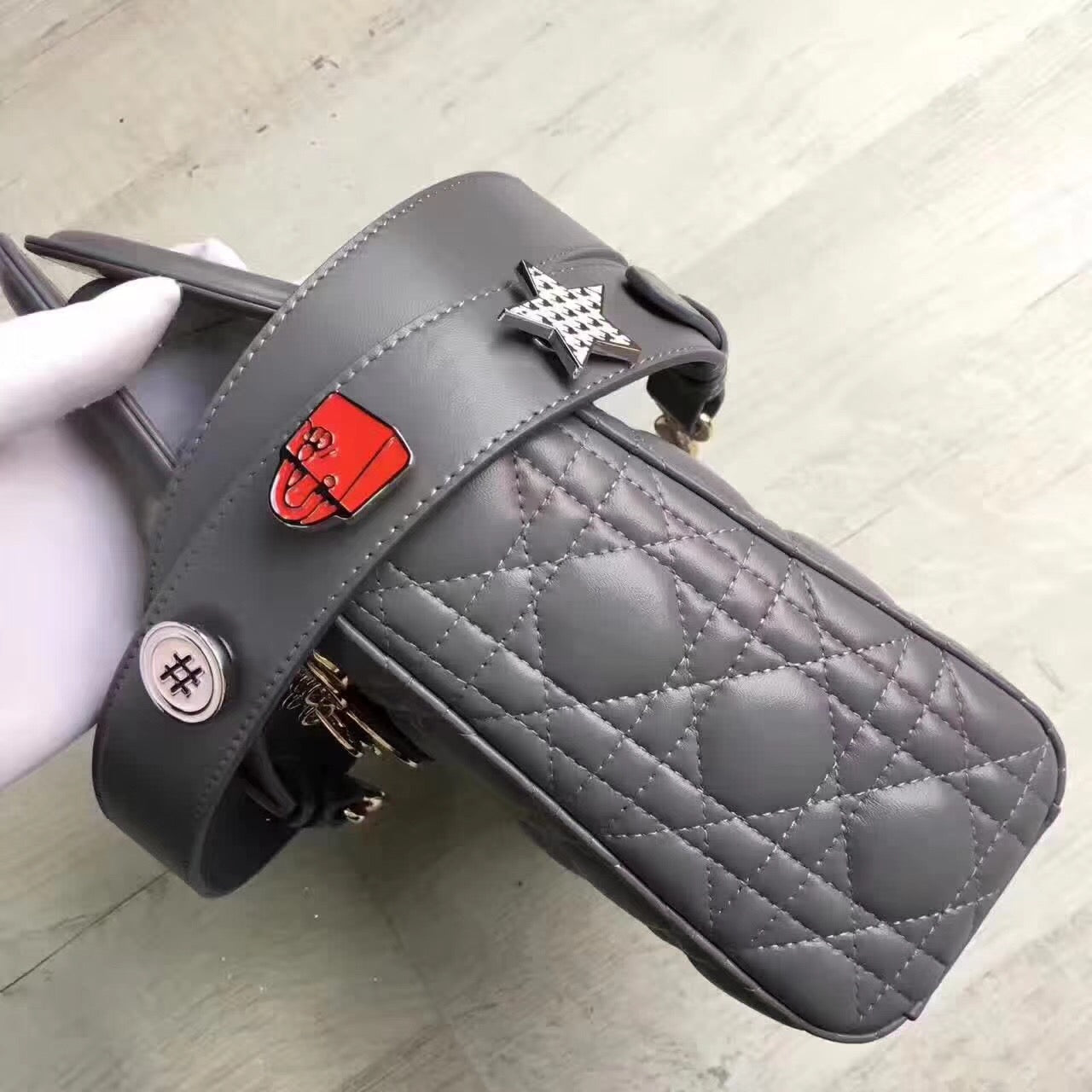 Luxury DiorMy Lady Luxury DiorBag In Grey Lambskin