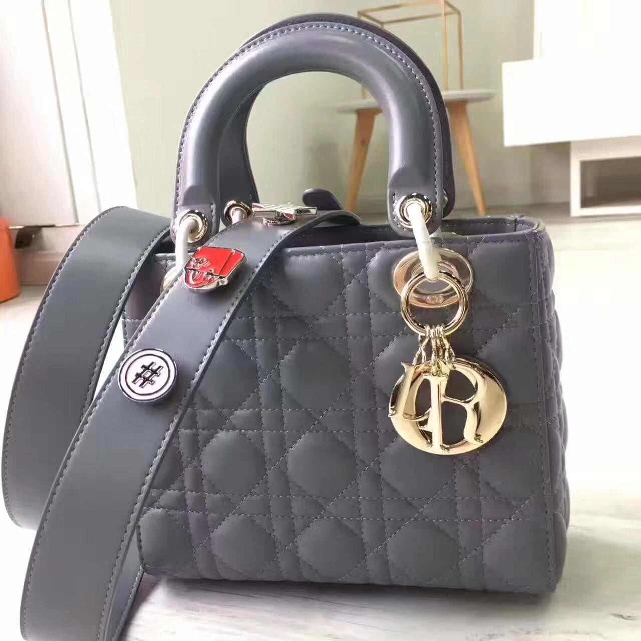 Luxury DiorMy Lady Luxury DiorBag In Grey Lambskin