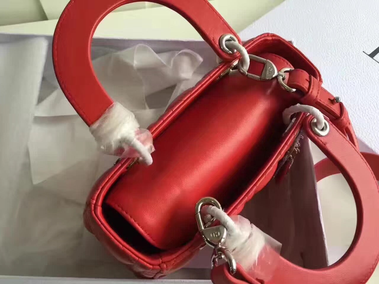 Luxury DiorMy Lady Luxury DiorBag In Red Lambskin