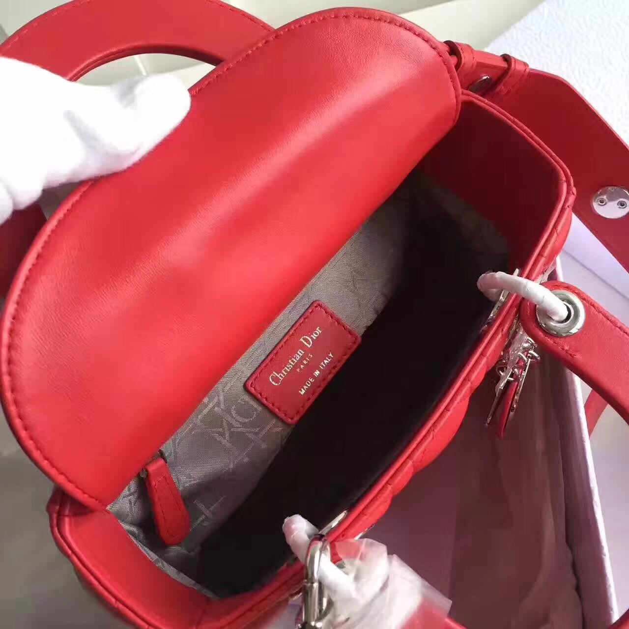 Luxury DiorMy Lady Luxury DiorBag In Red Lambskin
