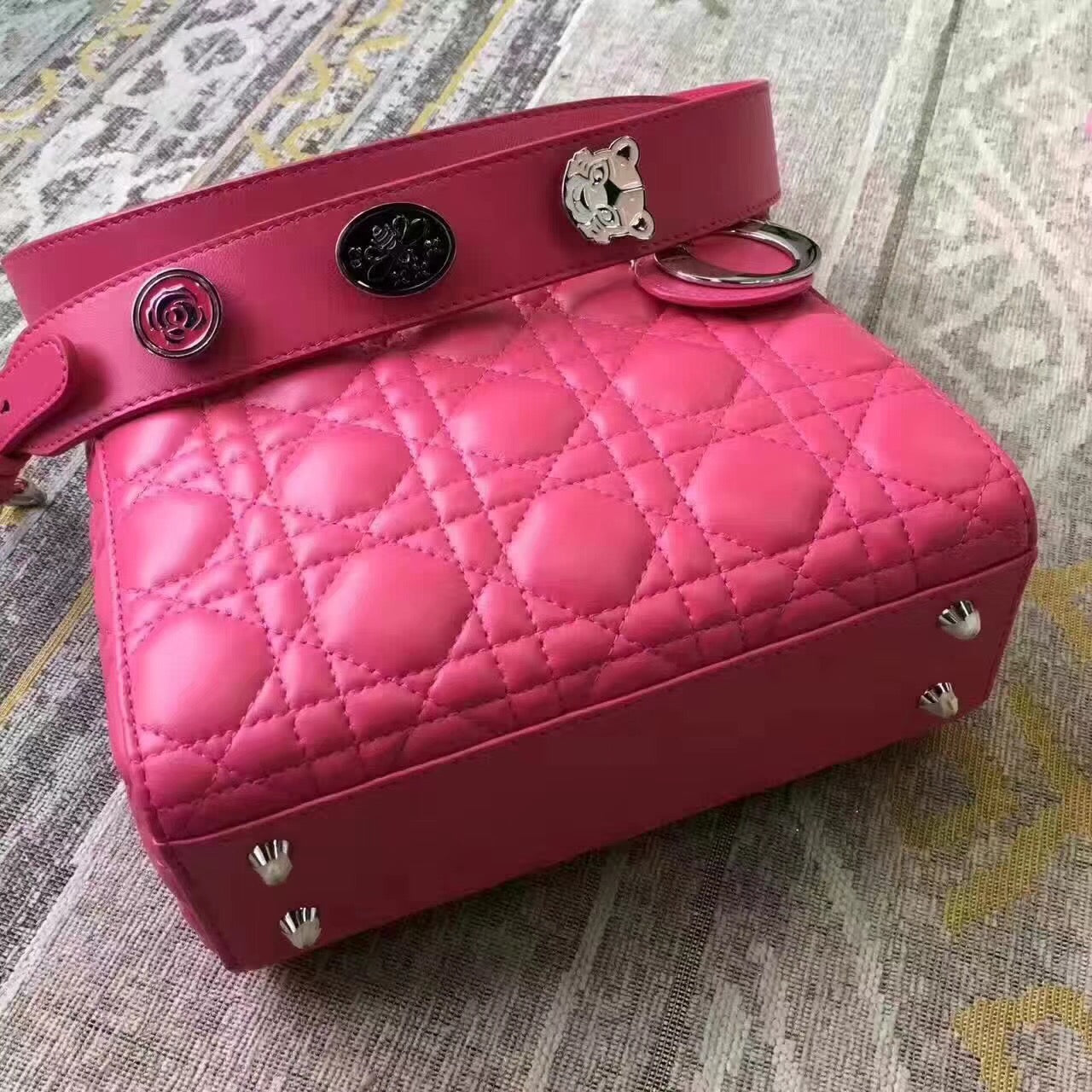 Luxury DiorMy Lady Luxury DiorBag In Rose Red Lambskin