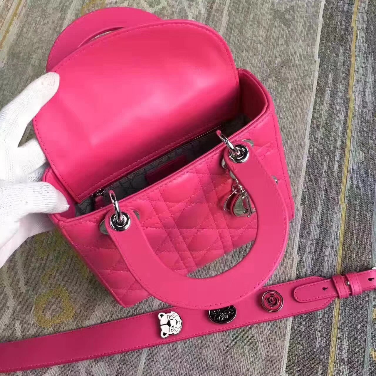 Luxury DiorMy Lady Luxury DiorBag In Rose Red Lambskin