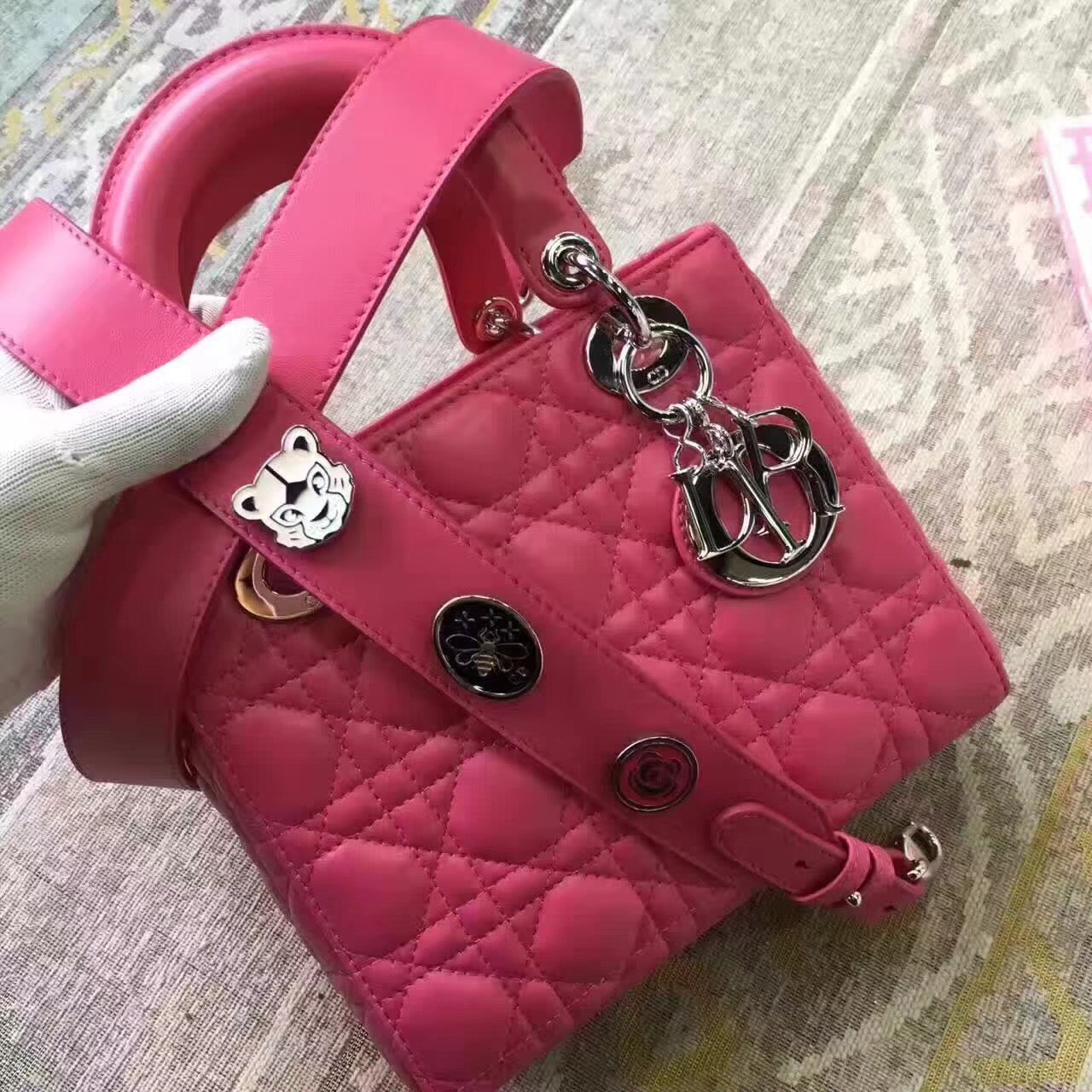 Luxury DiorMy Lady Luxury DiorBag In Rose Red Lambskin