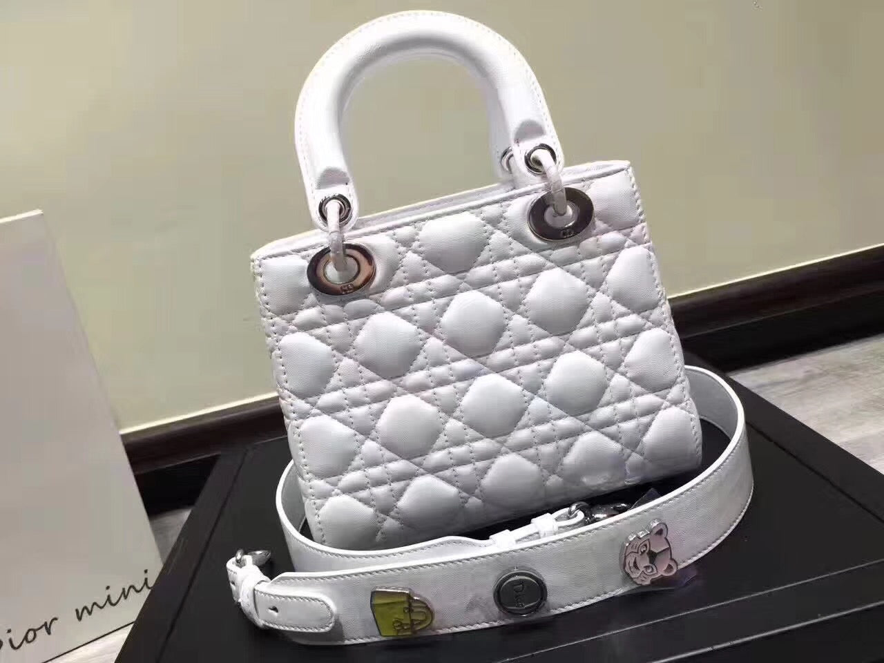 Luxury DiorMy Lady Luxury DiorBag In White Lambskin