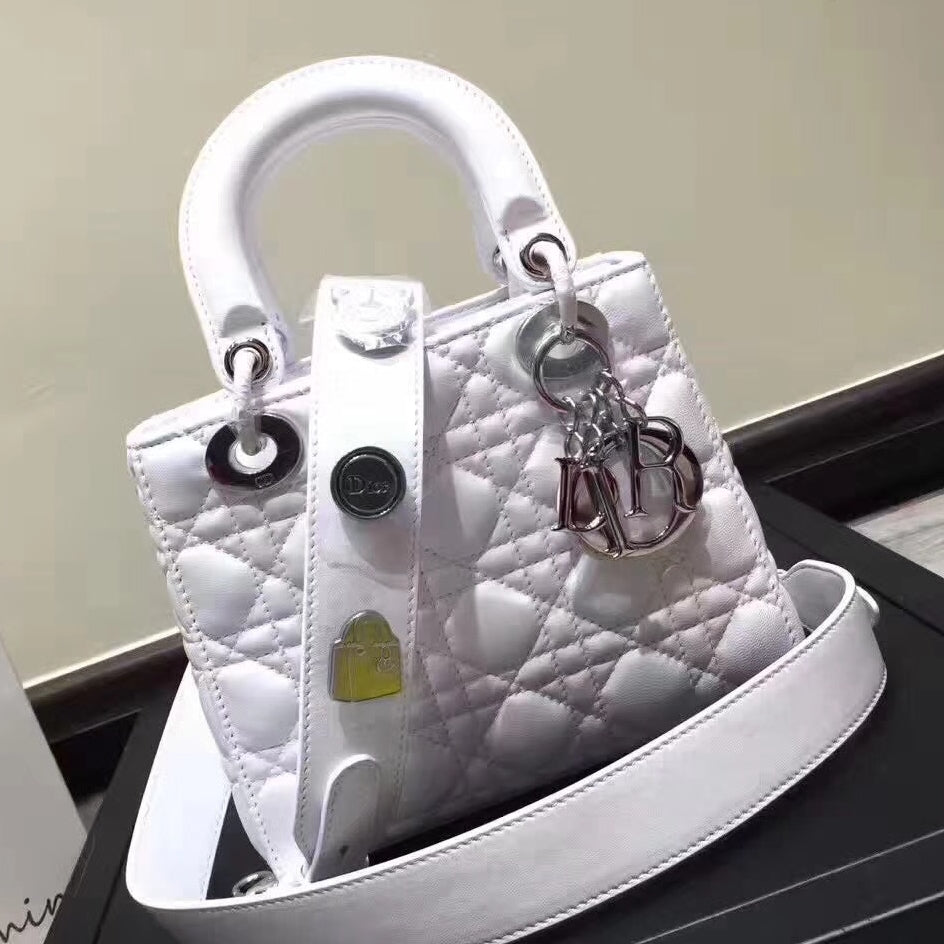 Luxury DiorMy Lady Luxury DiorBag In White Lambskin