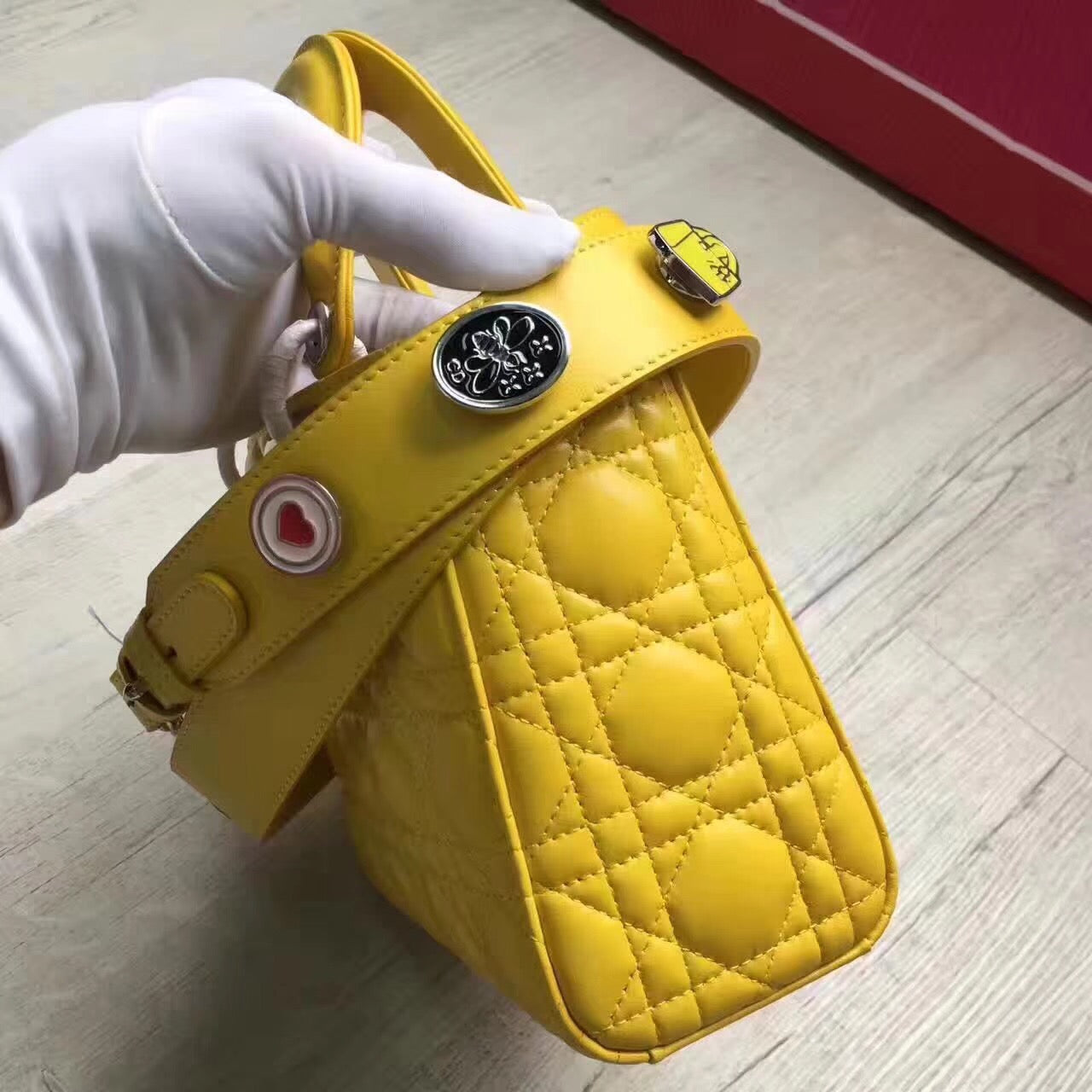Luxury DiorMy Lady Luxury DiorBag In Yellow Lambskin