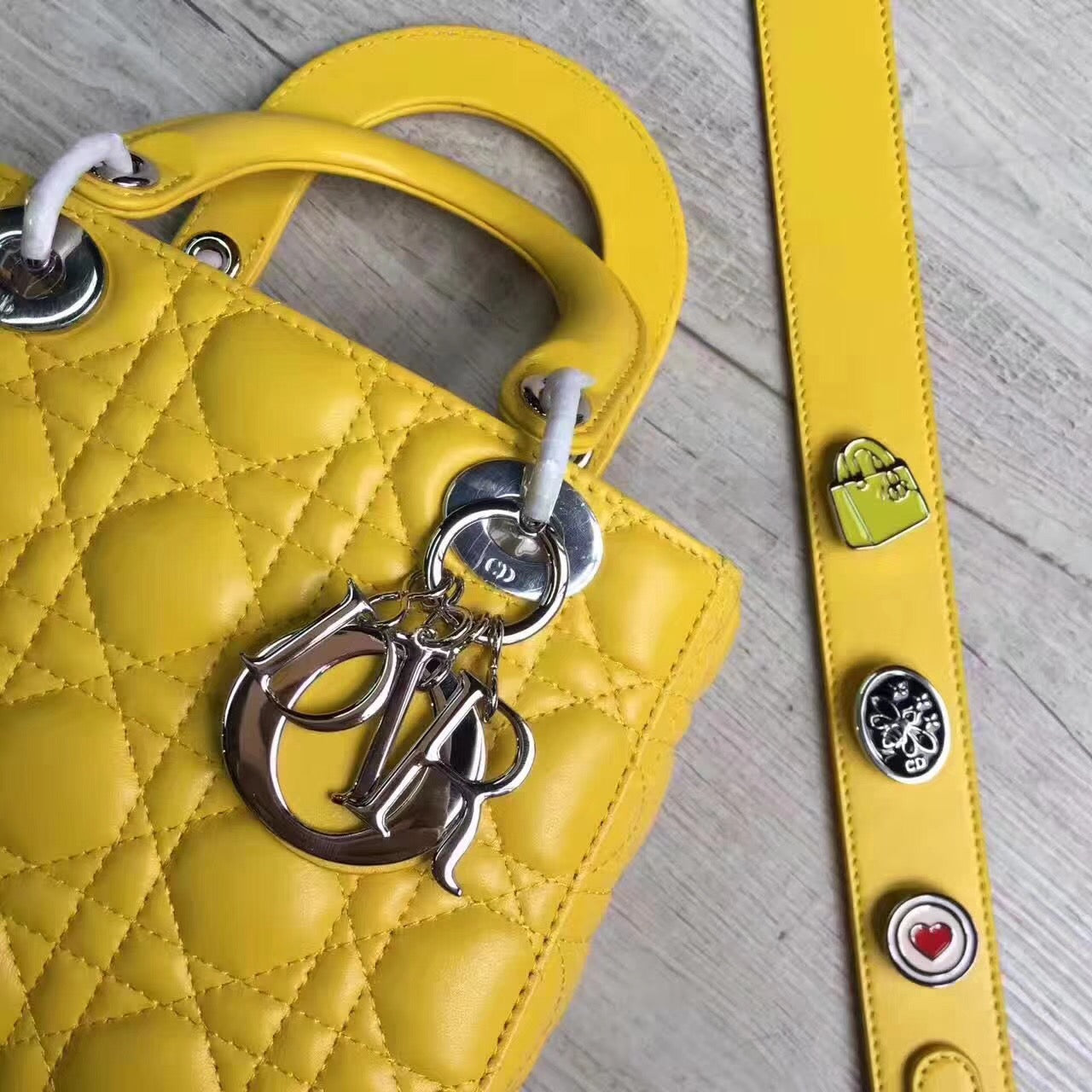 Luxury DiorMy Lady Luxury DiorBag In Yellow Lambskin