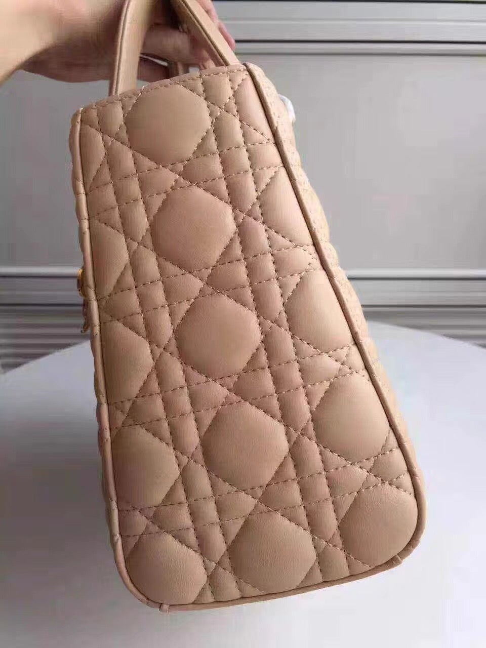 Luxury DiorMedium Lady Luxury DiorBag In Apricot Lambskin
