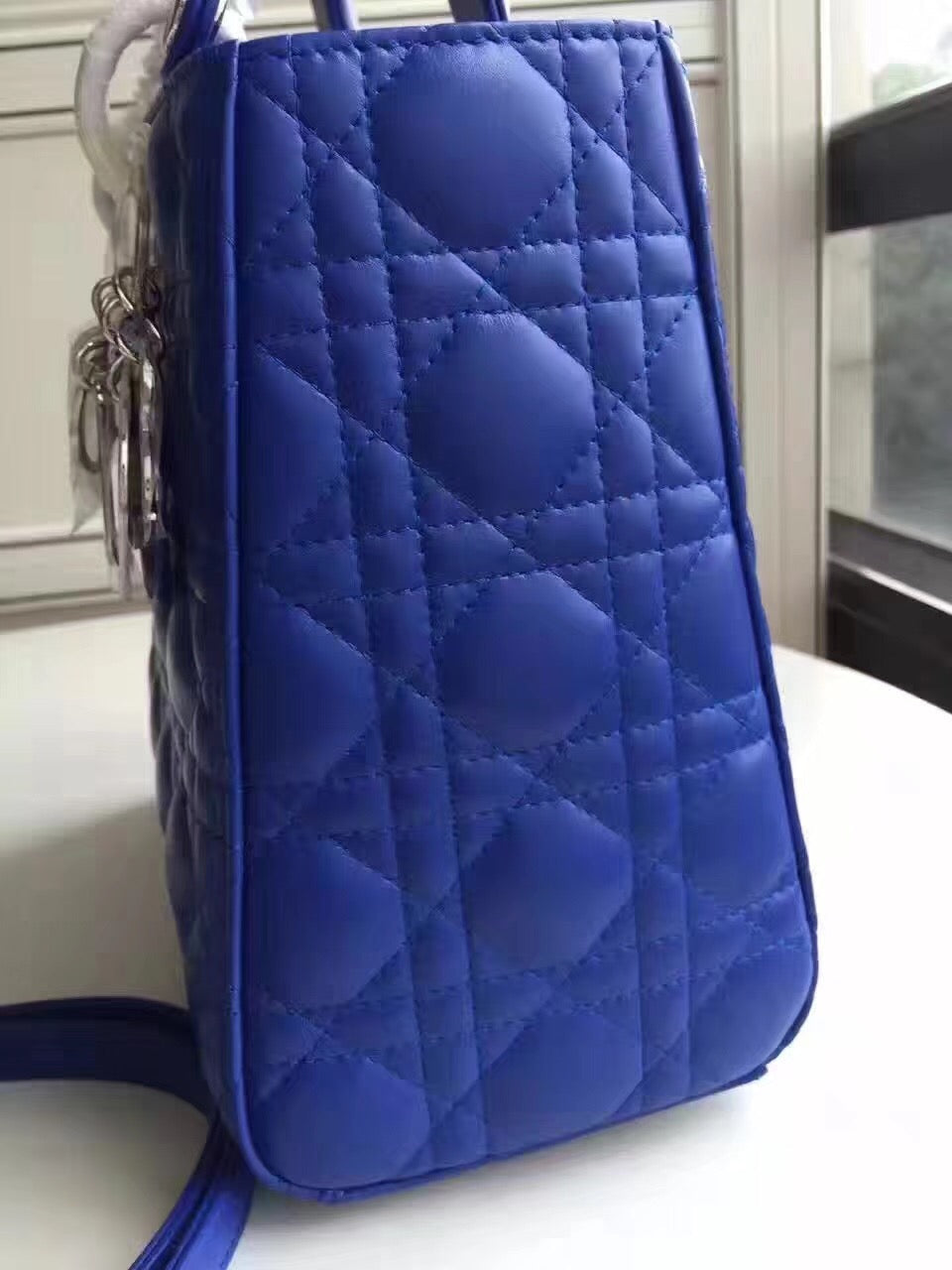 Luxury DiorMedium Lady Luxury DiorBag In Blue Lambskin
