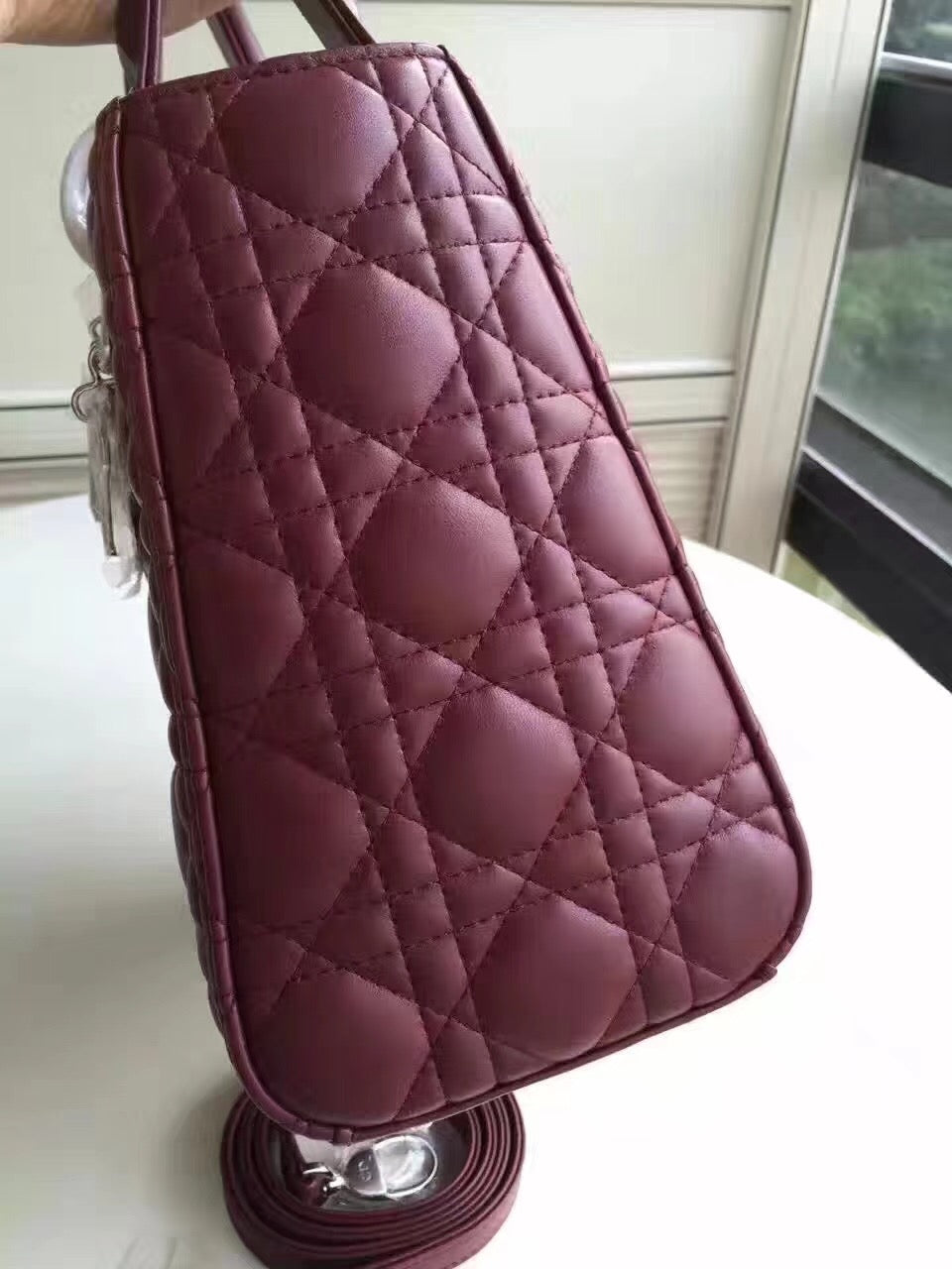 Luxury DiorMedium Lady Luxury DiorBag In Bordeaux Lambskin