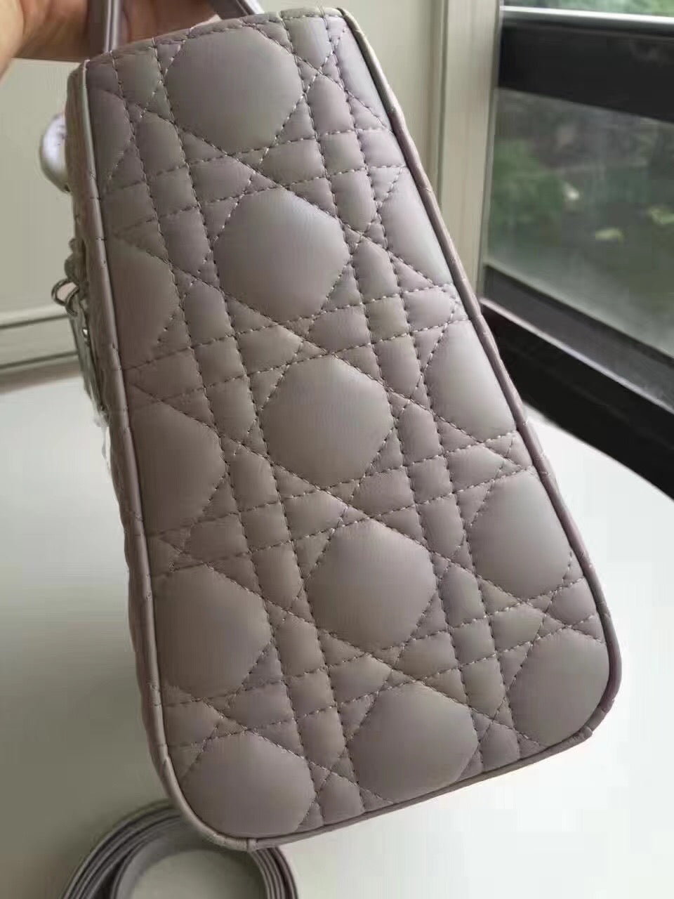 Luxury DiorMedium Lady Luxury DiorBag In Grey Lambskin