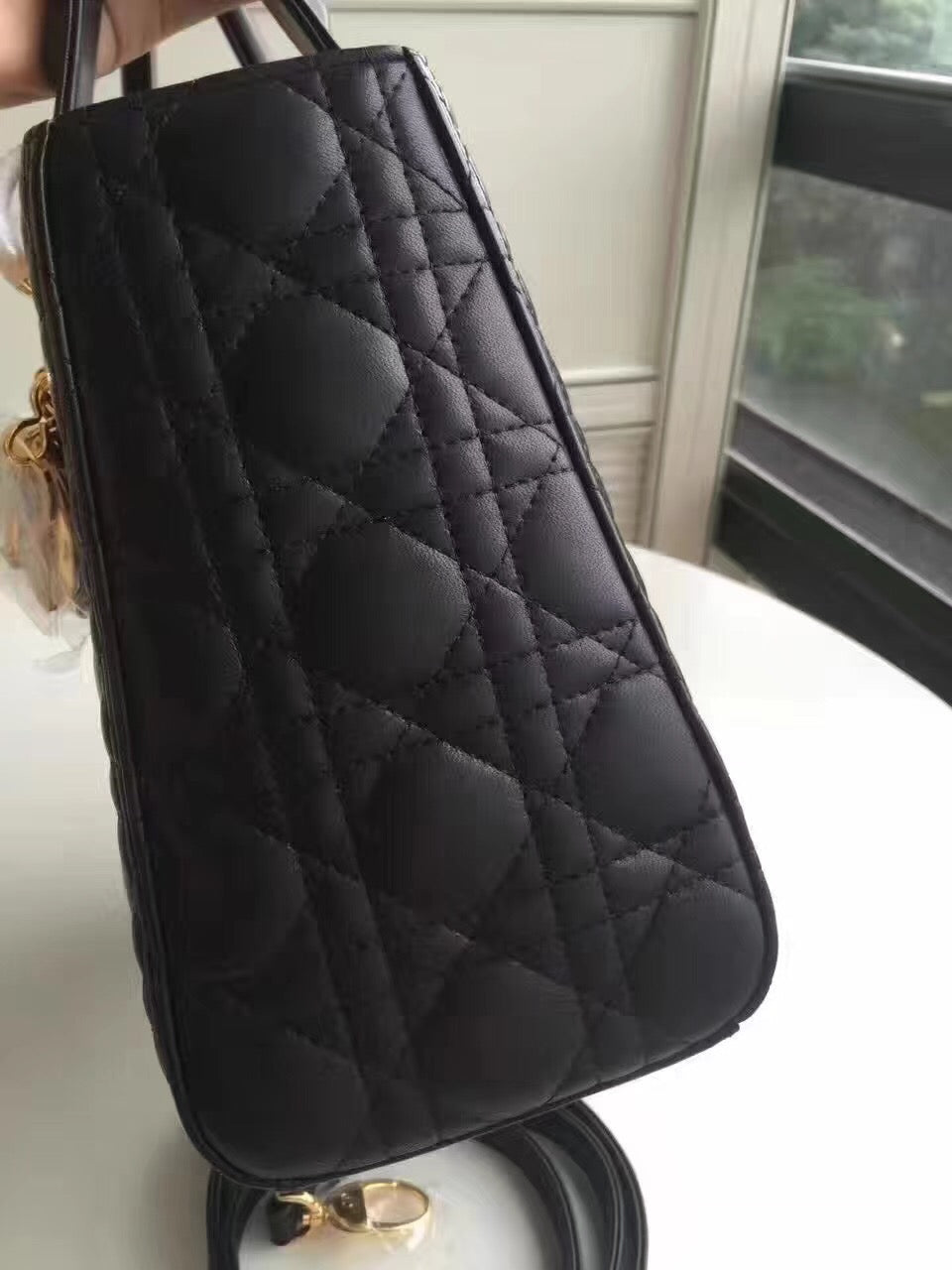 Luxury DiorMedium Lady Luxury DiorBag In Black Lambskin