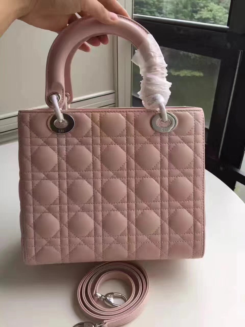 Luxury DiorMedium Lady Luxury DiorBag In Pink Lambskin