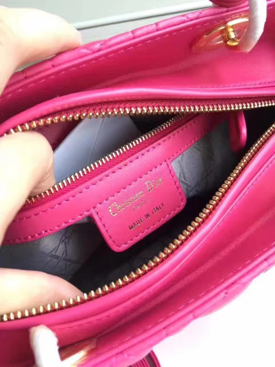 Luxury DiorMedium Lady Luxury DiorBag In Rose Red Lambskin