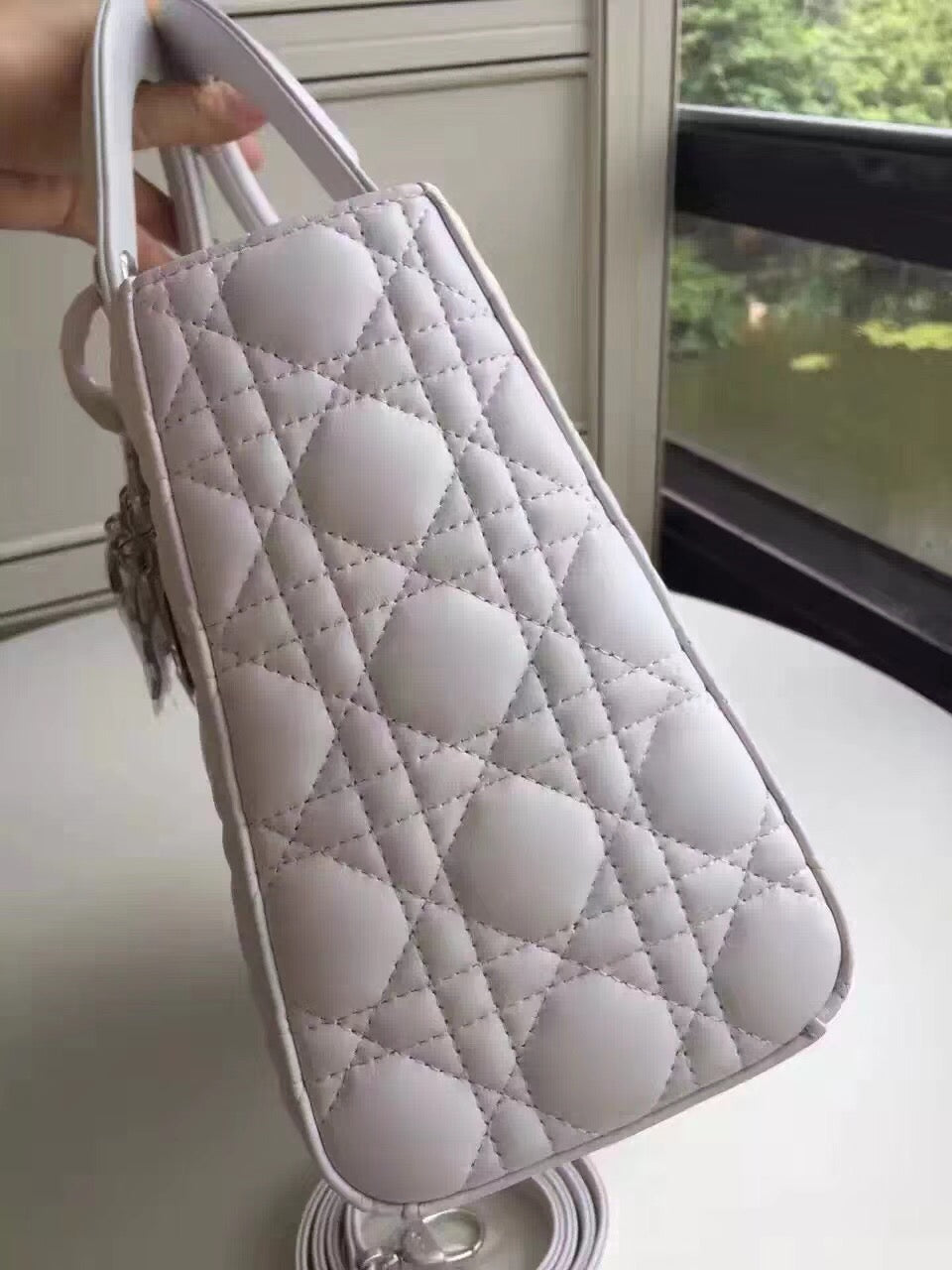 Luxury DiorMedium Lady Luxury DiorBag In White Lambskin