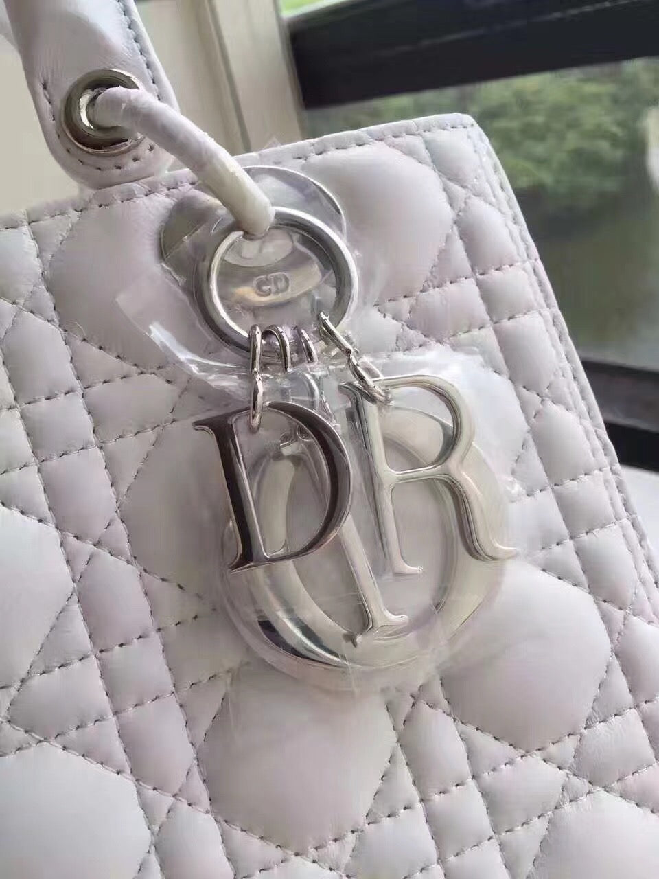 Luxury DiorMedium Lady Luxury DiorBag In White Lambskin