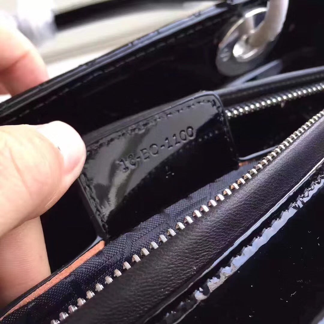 Luxury DiorMedium Lady Luxury DiorBag In Black Patent Leather