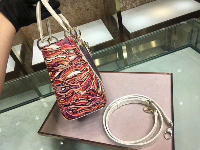 Luxury DiorMedium Lady Luxury DiorBag Printed With Heart