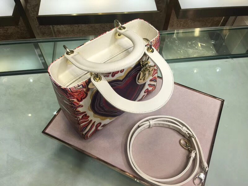 Luxury DiorMedium Lady Luxury DiorBag Printed With Heart