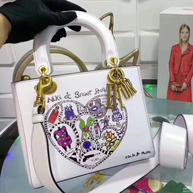 Luxury DiorMedium Lady Luxury DiorBag In Niki De Saint Phalle Print Heart