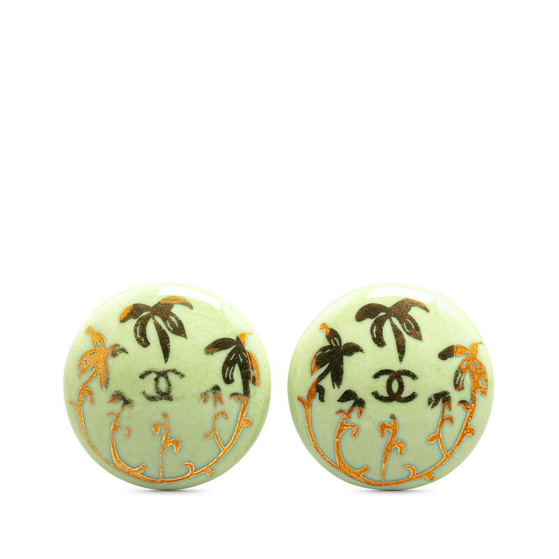 Chanel Vintage Coco Mark Round Earrings