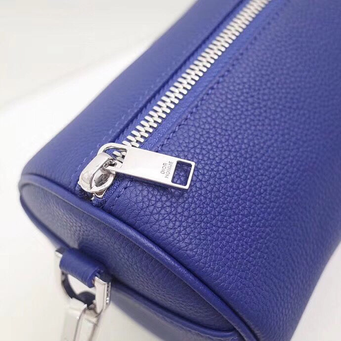 Luxury DiorRoller Pouch In Blue Grained Calfskin