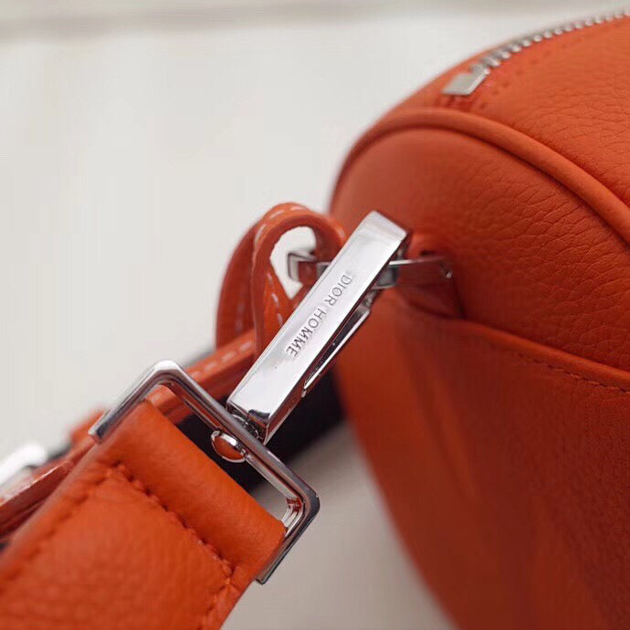 Luxury DiorRoller Pouch In Orange Grained Calfskin