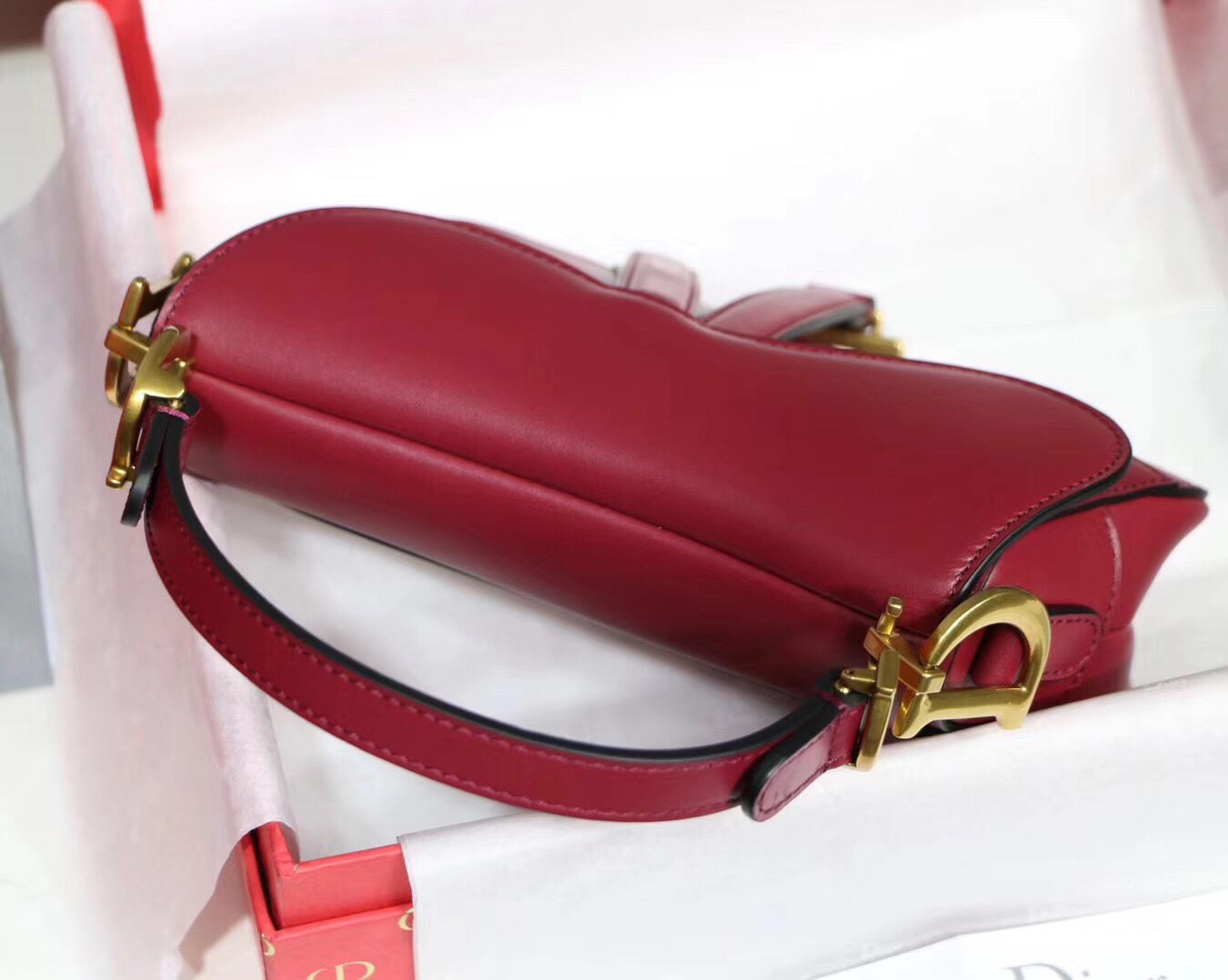 Luxury DiorMini Saddle Bag In Red Calfskin