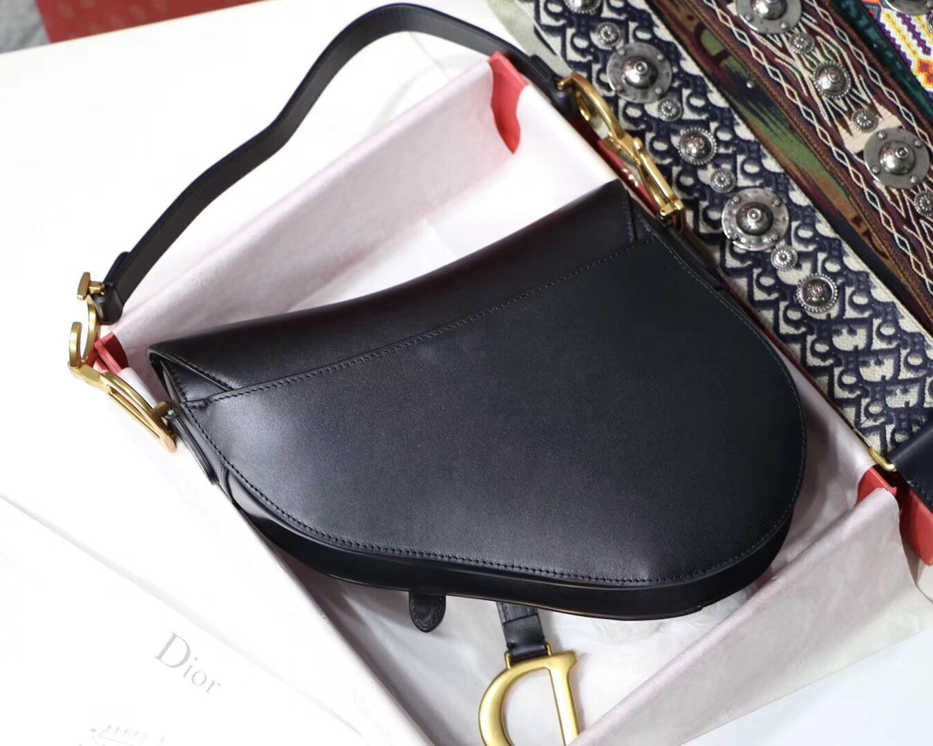 Luxury DiorSaddle Bag In Black Calfskin