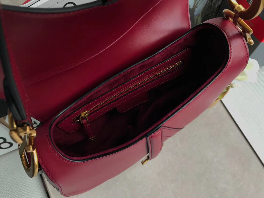 Luxury DiorSaddle Bag In Red Calfskin