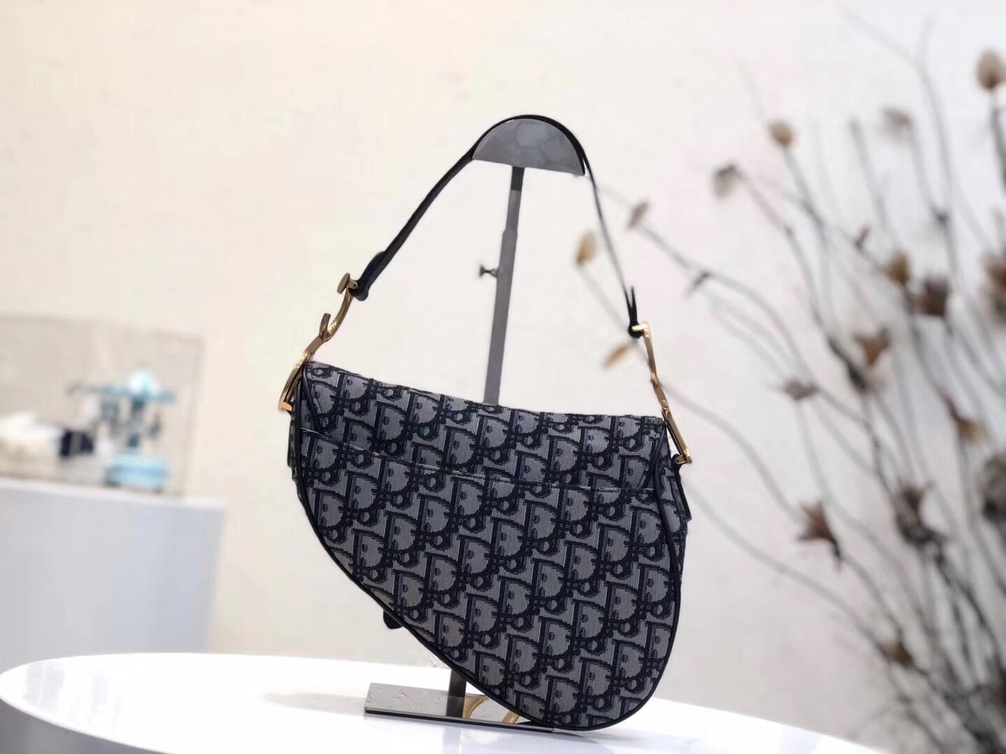 Luxury DiorSaddle Bag In Blue Oblique Jacquard Canvas