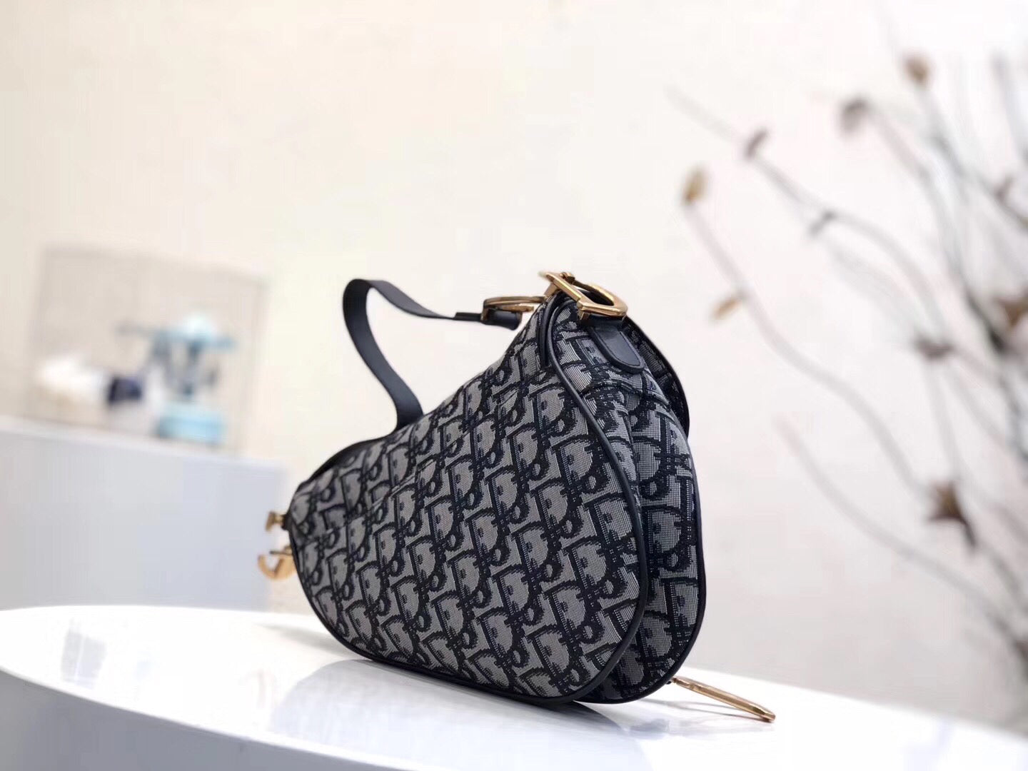 Luxury DiorSaddle Bag In Blue Oblique Jacquard Canvas