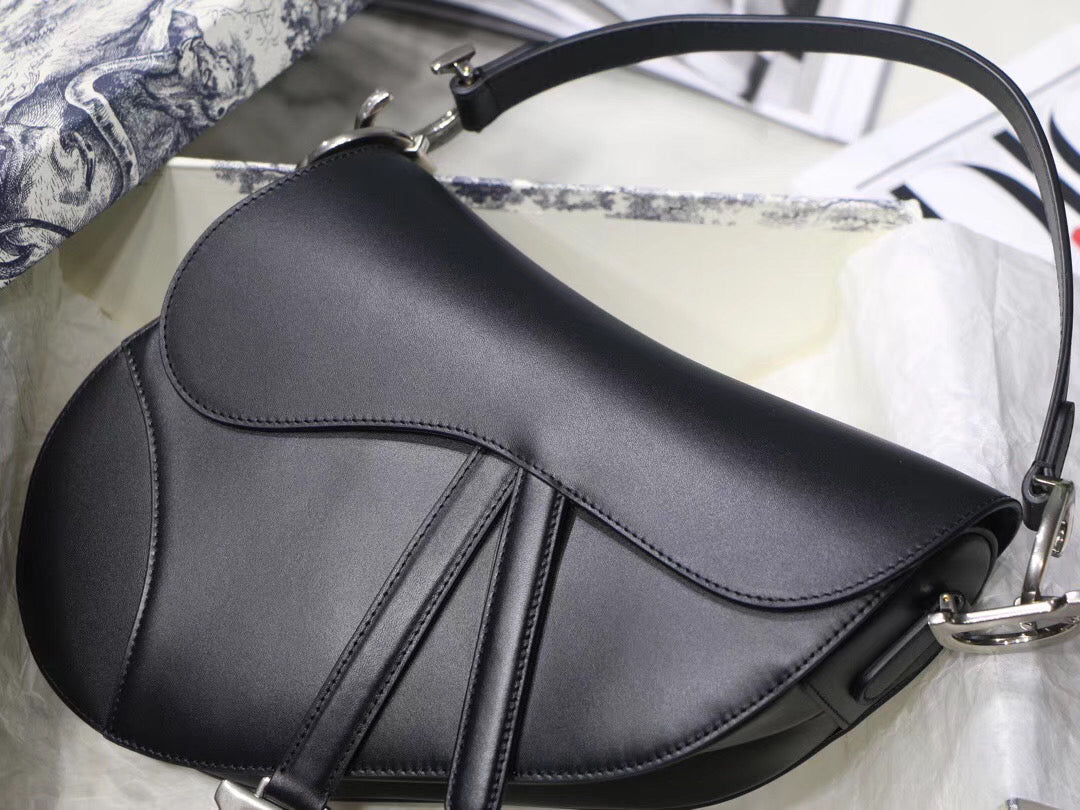 Luxury DiorSaddle Bag In Black Soft Calfskin