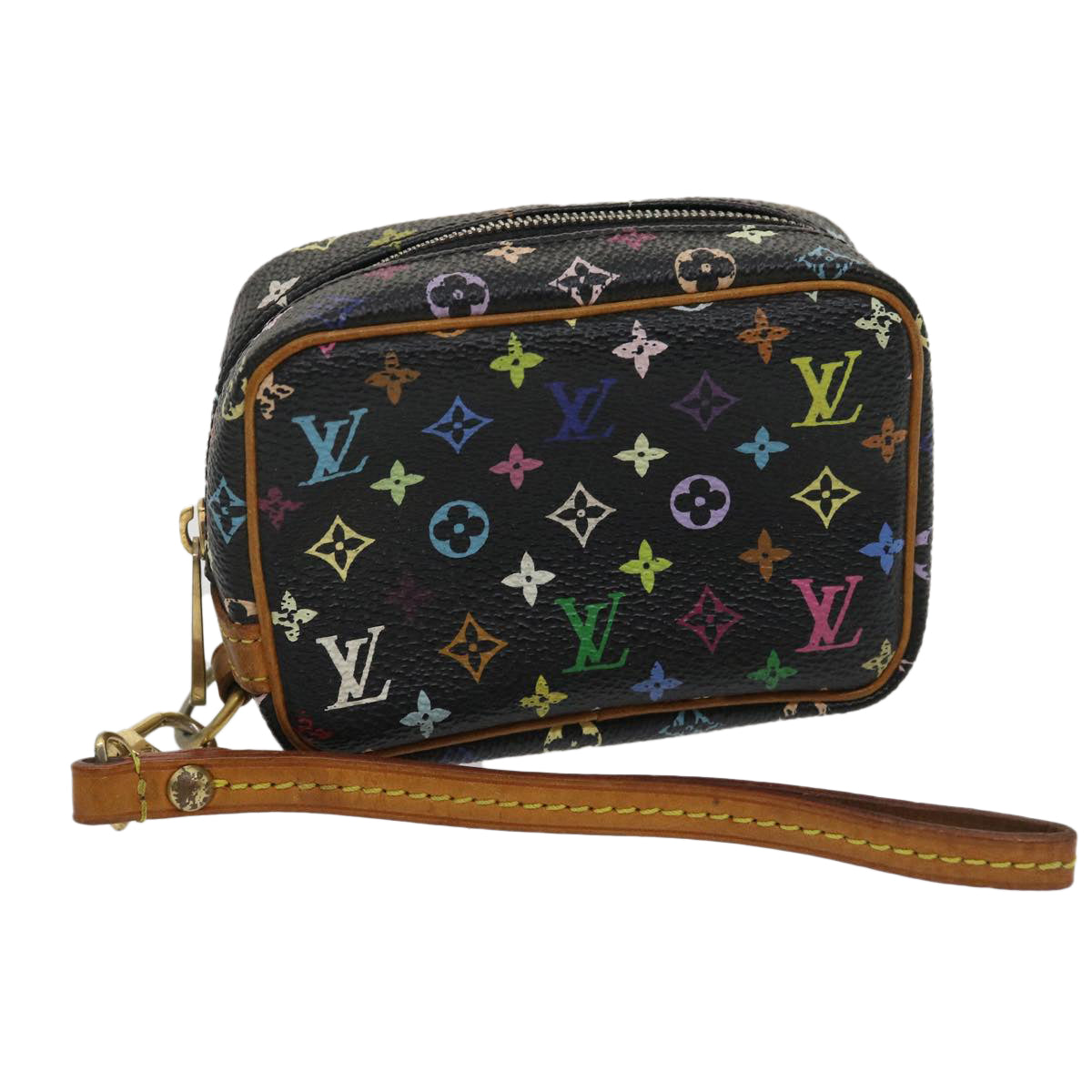 LOUIS VUITTON Multicolor Trousse Wapity Accessory Pouch Black M58034 ds499