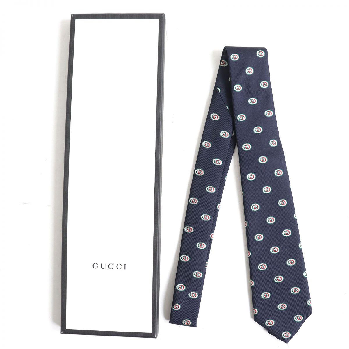 Luxury Gucci Trending 2025 Silk GGPattern Jacquard Tie Navy