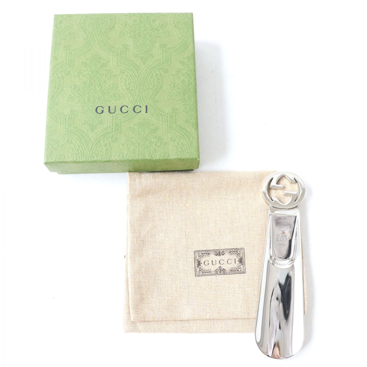 Luxury Gucci Trending 2025 Interlocking G Metal Shoehorn Silver