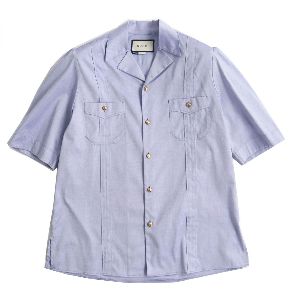 Luxury Gucci Trending 2025 Gold Button Cotton Shirt for Men