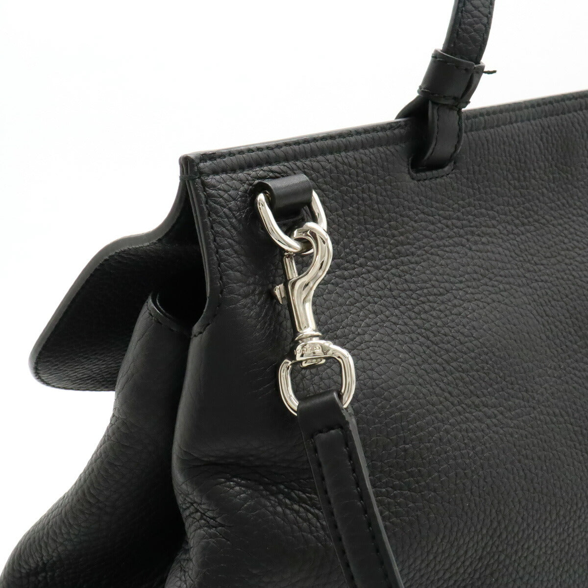 Gucci Bamboo Leather Top Handle Bag Black
