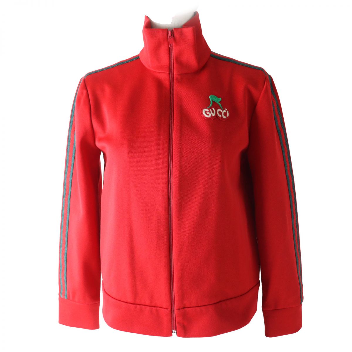 Luxury Gucci Trending 2025 Cherry Pique Track Jacket Women's XS Red Green
