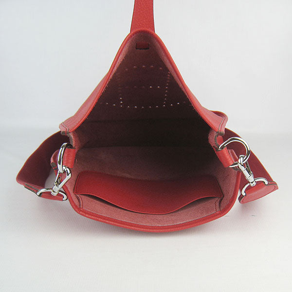 Luxury Hermes Evelyne I handbag H6309 red silver