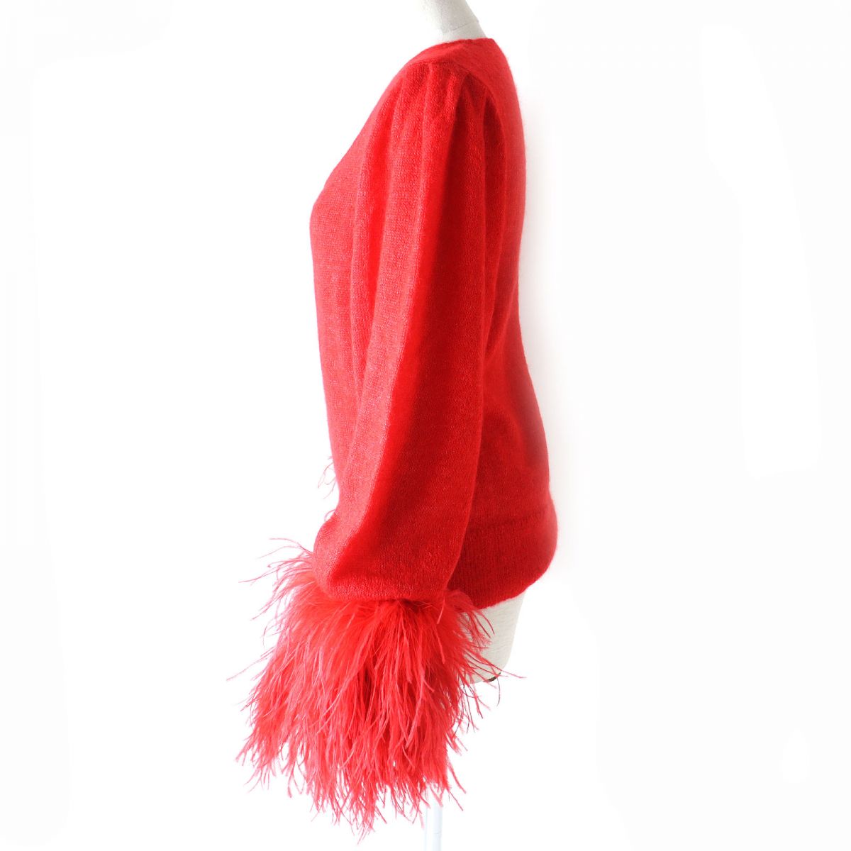 Luxury Gucci Trending 2025 Mohair Silk Wool Feather Fur Sweater M