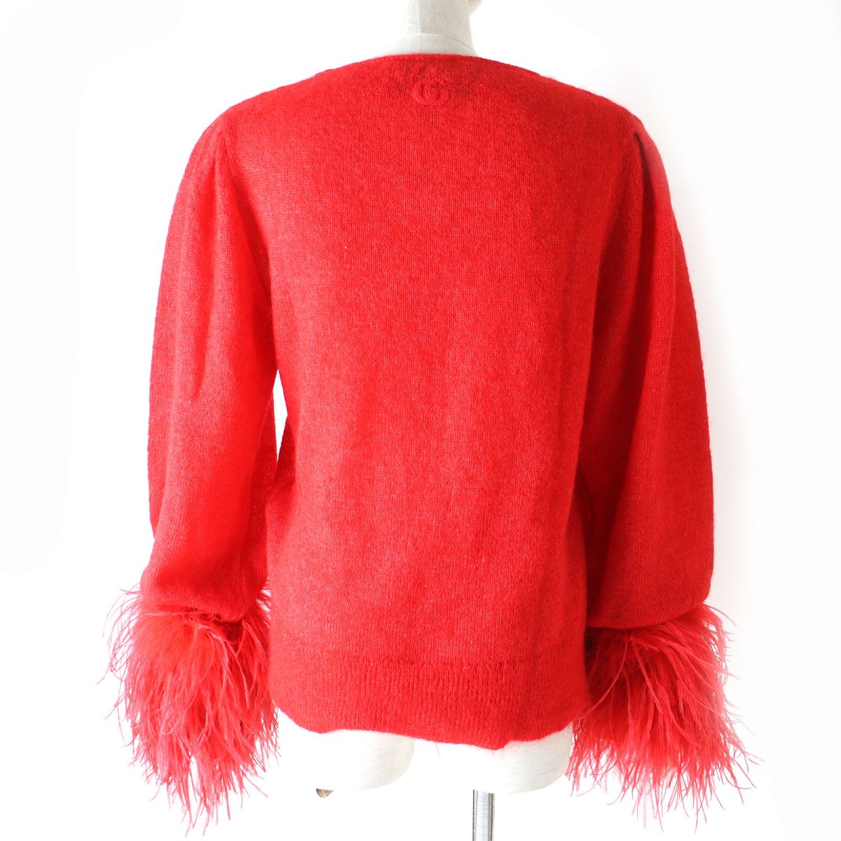 Luxury Gucci Trending 2025 Mohair Silk Wool Feather Fur Sweater M