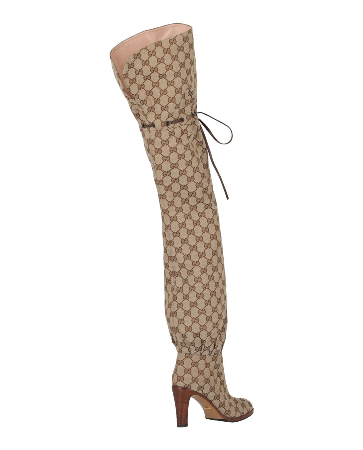 Gucci Gg Canvas Thigh-High Boots