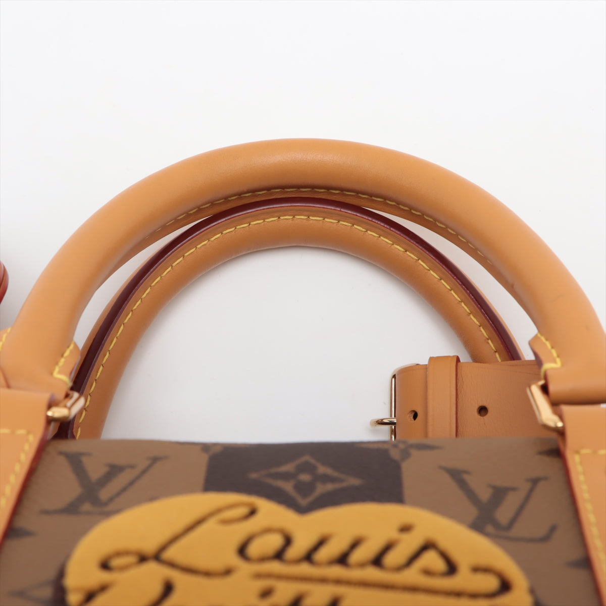 Louis Vuitton x NIGO Monogram Strip Keepall Bandouliere 50 M45967 Brown   Name Initial
